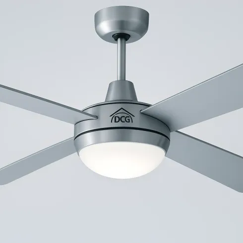 Ventilatore da Soffitto 4 Pale in Legno Ø132 cm Luce e Telecomando 60W