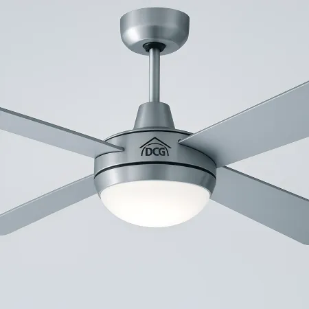 Ventilatore da Soffitto 4 Pale in Legno Ø132 cm Luce e Telecomando 60W