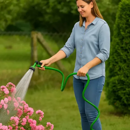 Tubo Estensibile da Giardino 10-30 m con Pistola a 8 Getti Irrigazione