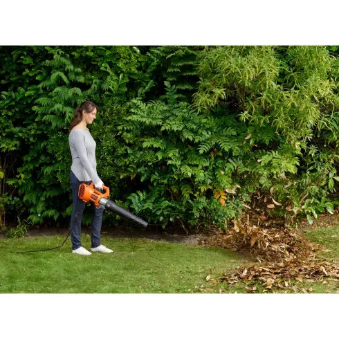 Soffiatore Black+Decker Assiale Elettrico 1850W a Filo Pulizia Giardino