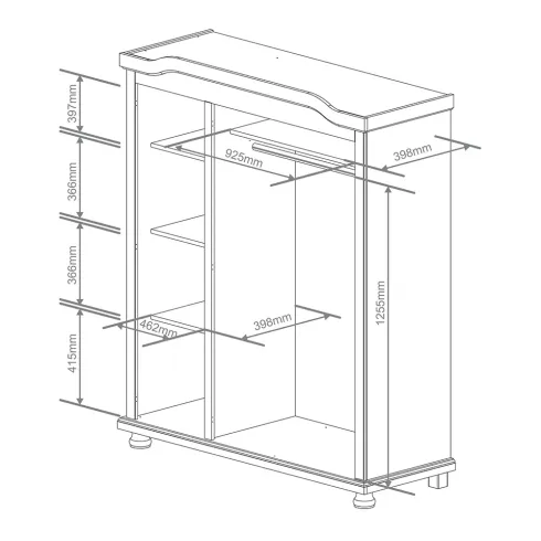 Armadio a 3 Ante in Legno Appendiabiti Mobile Camera da Letto Cabina Guardaroba | BricoShop24