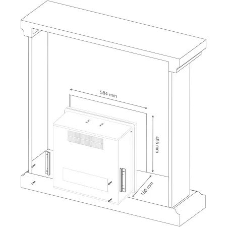 Inserto Camino Elettrico Tagu da Incasso Parete Termostato Led Fuoco Finto
