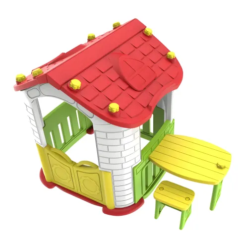 Casetta per Bambini Plastica 187x108x119 cm con Tavolo e Sedie Esterno
