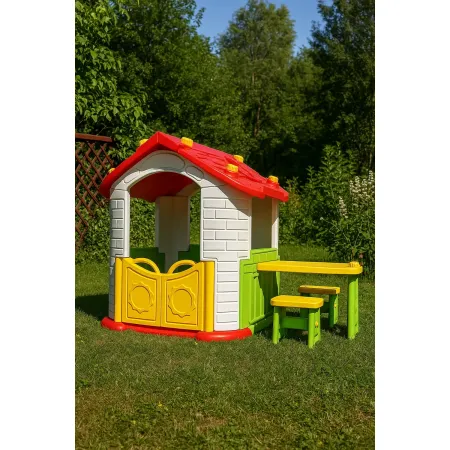 Casetta per Bambini Plastica 187x108x119 cm con Tavolo e Sedie Esterno