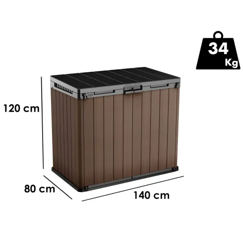 Baule Porta Attrezzi Keter in Resina da Esterno 1150 L Marrone Impermeabile