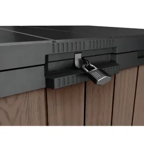 Baule Porta Attrezzi Keter in Resina da Esterno 1150 L Marrone Impermeabile 2