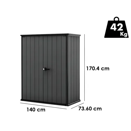 Armadio Porta Attrezzi Keter in Resina da Giardino 1400 L Evotech Grigio