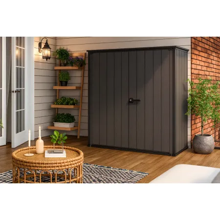 Armadio Porta Attrezzi Keter in Resina da Giardino 1400 L Evotech Grigio