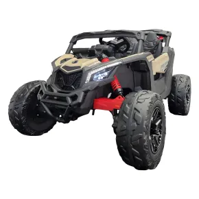 Auto Buggy Elettrico Fuoristrada per Bambini 12V Cachi Telecomando