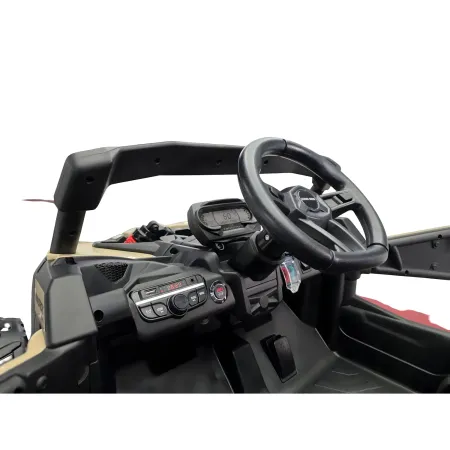 Auto Buggy Elettrico Fuoristrada per Bambini 12V Cachi Telecomando