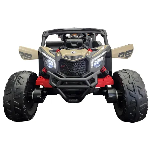 Auto Buggy Elettrico Fuoristrada per Bambini 12V Cachi Telecomando