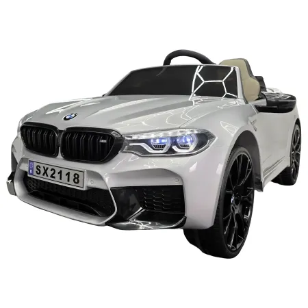 Auto Elettrica per Bambini Doppio Motore 24V BMW M5 Grigio Metallizzato