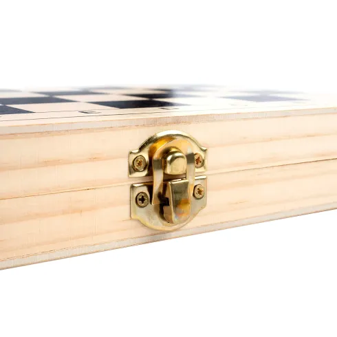 Scacchiera Pieghevole Giochi da Tavolo 3 in 1 in Legno Salvaspazio