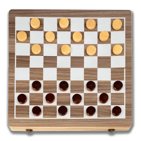 Scacchiera Magnetica Pieghevole 2 in 1 Portatile in Legno con Dama