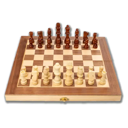 Scacchiera Pieghevole Deluxe in Legno Set Salvaspazio Richiudibile