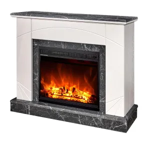 Camino Elettrico da Terra 1500W Effetto Marmo Effetto Fiamma Riscaldamento