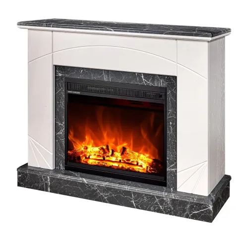Camino Elettrico da Terra 1500W Effetto Marmo Effetto Fiamma Riscaldamento