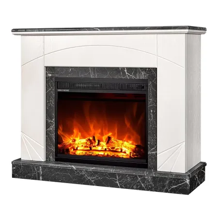 Camino Elettrico da Terra 1500W Effetto Marmo Effetto Fiamma Riscaldamento