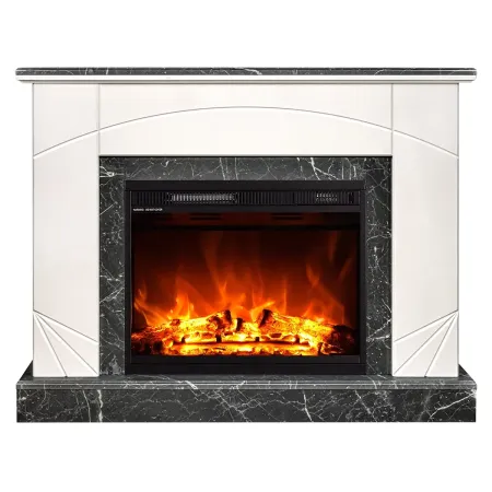 Camino Elettrico da Terra 1500W Effetto Marmo Effetto Fiamma Riscaldamento