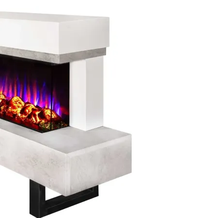 Caminetto Elettrico Moderno 1500W da Pavimento Fiamma 3D Multicolore