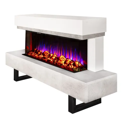 Caminetto Elettrico Moderno 1500W da Pavimento Fiamma 3D Multicolore