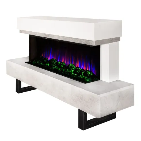 Caminetto Elettrico Moderno 1500W da Pavimento Fiamma 3D Multicolore