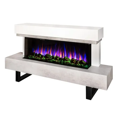 Caminetto Elettrico Moderno 1500W da Pavimento Fiamma 3D Multicolore