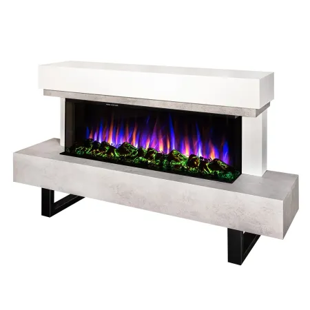Caminetto Elettrico Moderno 1500W da Pavimento Fiamma 3D Multicolore