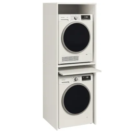 Mobile Coprilavatrice Asciugatrice in Legno Bianco Mobiletto | Bricoshop24