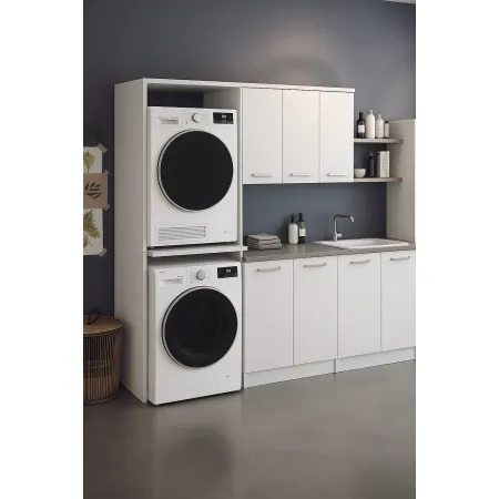 Mobile Coprilavatrice Asciugatrice in Legno Bianco Mobiletto | Bricoshop24