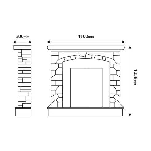 Caminetto Elettrico Cornice Legno da Pavimento 2000W Termostato Regolabile