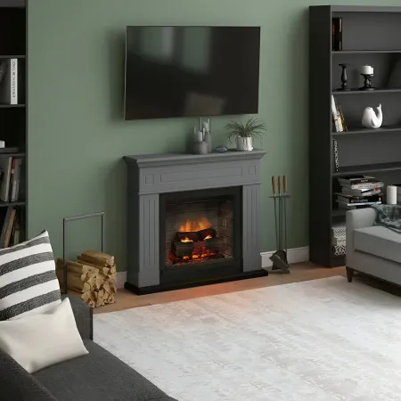 Camino Elettrico Tagu Larsen PowerFlame2 Grigio 1600W