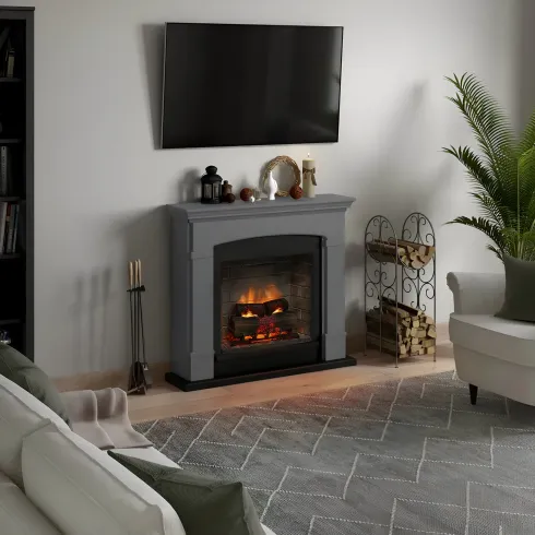 Camino Elettrico Tagu Helmi PowerFlame2 Grigio 1600W
