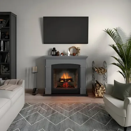 Camino Elettrico Tagu Helmi PowerFlame2 Grigio 1600W