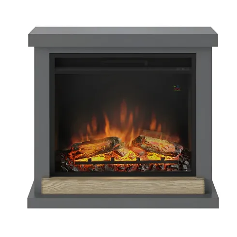 Camino Elettrico Tagu Hagen a Led da Pavimento 1500w con Cornice Grigio