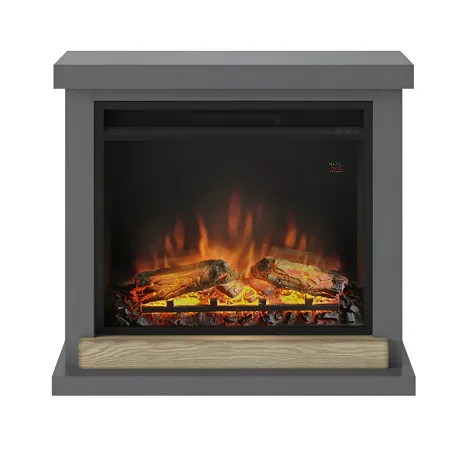 Camino Elettrico Tagu Hagen a Led da Pavimento 1500w con Cornice Grigio