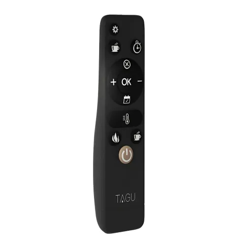 Caminetto Elettrico da Pavimento Tagu Frode con Cornice Decorativa in Legno Beige