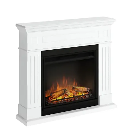 Tagu Larsen Camino Elettrico Fiamma Led Cornice in Legno Bianco