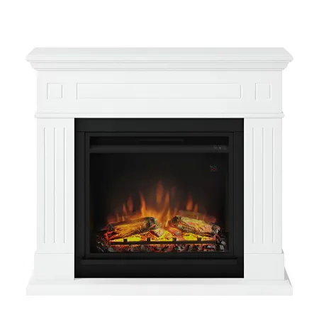 Tagu Larsen Camino Elettrico Fiamma Led Cornice in Legno Bianco