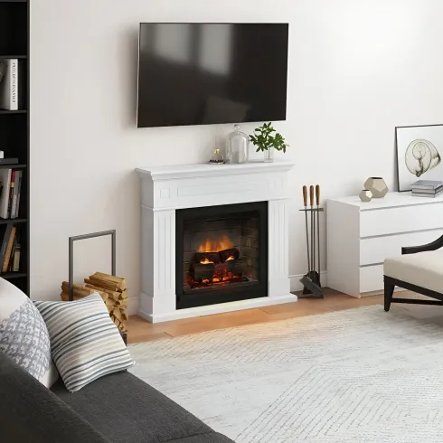 Camino Elettrico Tagu Larsen PowerFlame2 Bianco 1600W