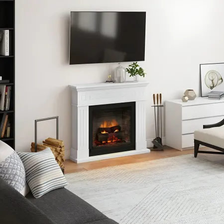Camino Elettrico Tagu Larsen PowerFlame2 Bianco 1600W