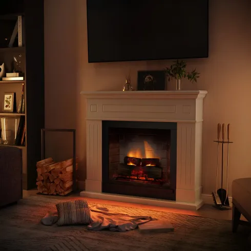 Camino Elettrico Tagu Larsen PowerFlame2 Bianco 1600W