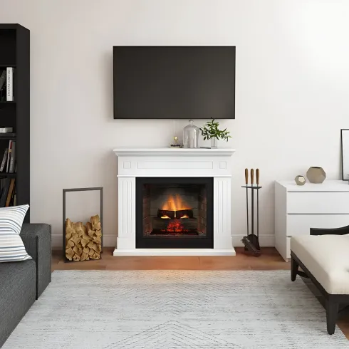 Camino Elettrico Tagu Larsen PowerFlame2 Bianco 1600W