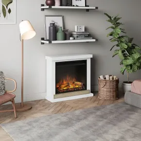 Camino Elettrico Tagu Hagen Bianco a Led da Pavimento con Cornice 1500w 2