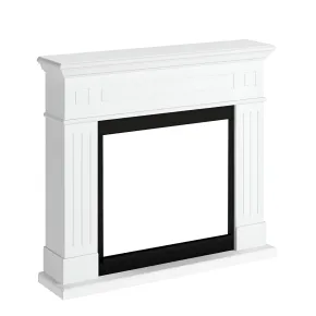 Cornice per Camino Elettrico Tagu Larsen Caminetto in Legno MDF Bianco