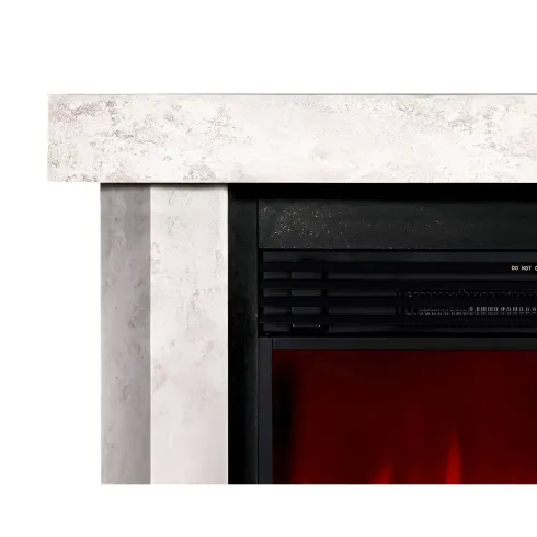 Camino Elettrico 1950W da Appoggio Effetto Fiamma Suono Legna Beige