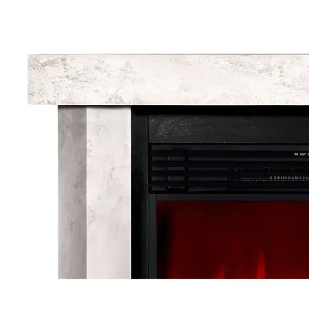 Camino Elettrico 1950W da Appoggio Effetto Fiamma Suono Legna Beige