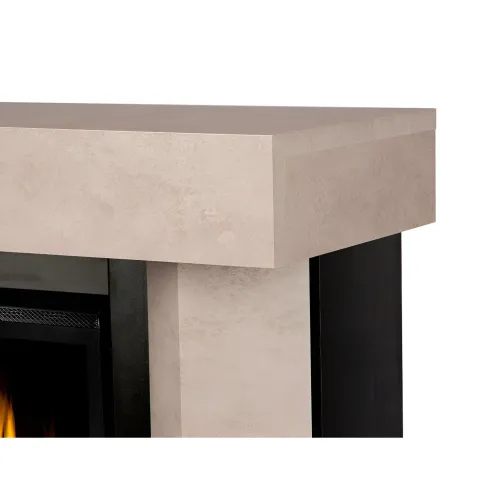 Caminetto Elettrico 1500W Moderno Beige con 60 Colori LED e Termostato