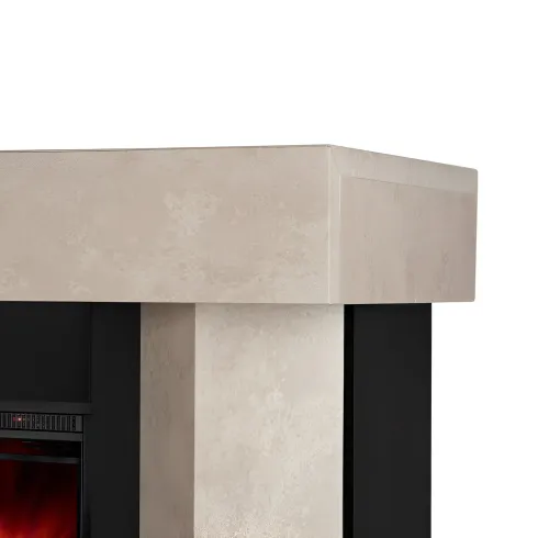 Camino Elettrico Riscaldamento 1500W Moderno Beige Fiamma 3 Colori