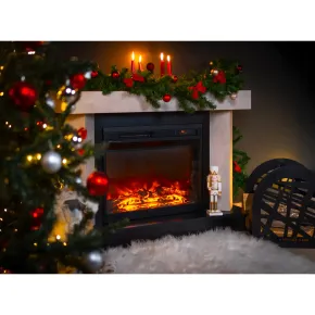 Camino Elettrico Riscaldamento 1500W Moderno Beige Fiamma 3 Colori 2